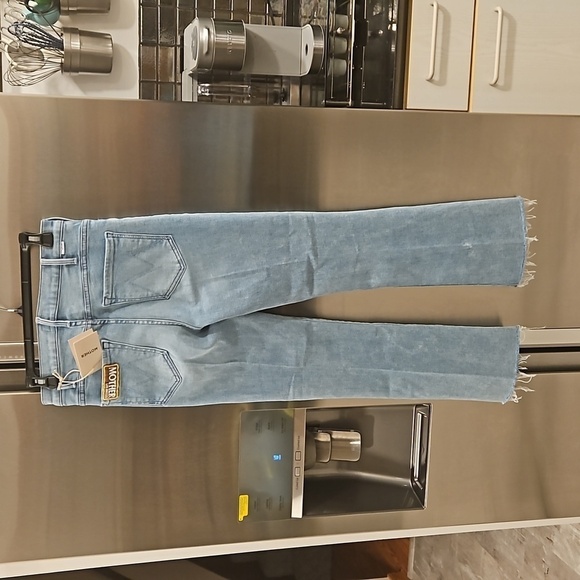 💕MOTHER💕 Hustler Ankle Fray Jeans w/ Mother Patch ~ Cutting Class Blue 27 NWT - Picture 12 of 16